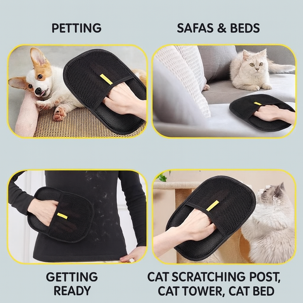 Pet Hair Removal Glove Fast Easy Grooming Hack – FurZap Must-Have