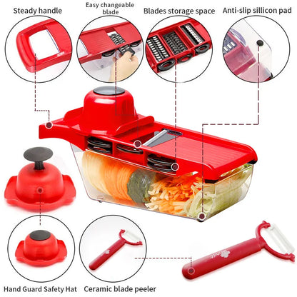 Myvit 5-in-1 Vegetable Cutter & Slicer – Sharp Steel Blades for Effortless Prep
