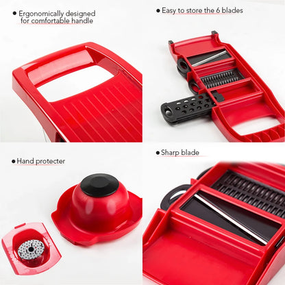 Myvit 5-in-1 Vegetable Cutter & Slicer – Sharp Steel Blades for Effortless Prep