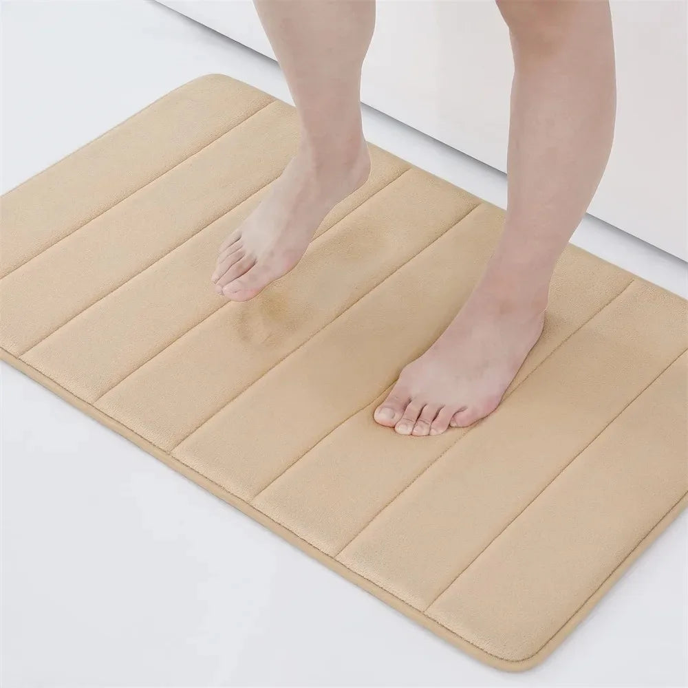 Premium Super Absorbent Memory Foam Bath Mat – Non-Slip, Ultra-Soft Bathroom Rug for Safe & Stylish Home Comfort