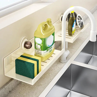 Punch-Free U-Shaped Bathroom Rack – Over-Sink Floating Shelf Organizer