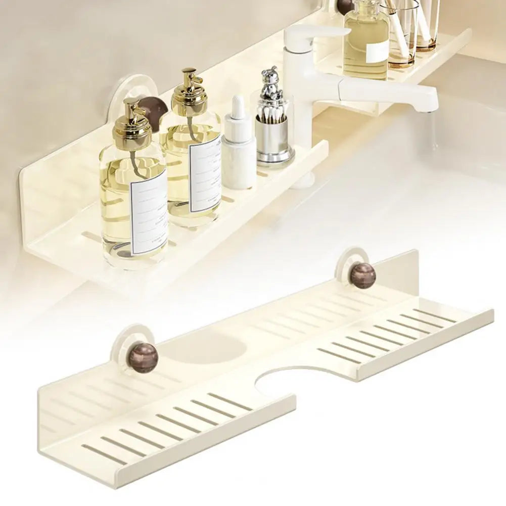 Punch-Free U-Shaped Bathroom Rack – Over-Sink Floating Shelf Organizer