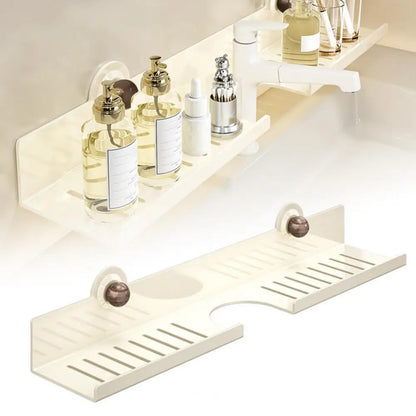 Punch-Free U-Shaped Bathroom Rack – Over-Sink Floating Shelf Organizer