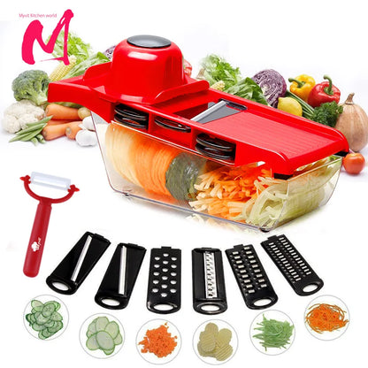 Myvit 5-in-1 Vegetable Cutter & Slicer – Sharp Steel Blades for Effortless Prep