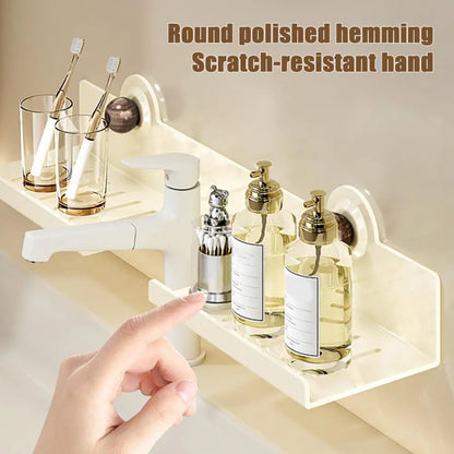 Punch-Free U-Shaped Bathroom Rack – Over-Sink Floating Shelf Organizer