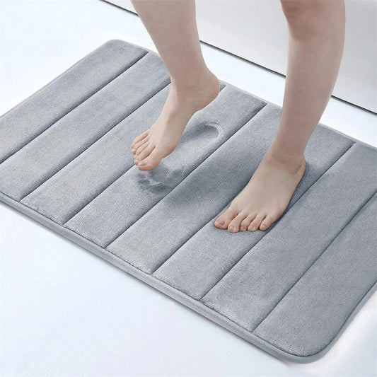 Premium Super Absorbent Memory Foam Bath Mat – Non-Slip, Ultra-Soft Bathroom Rug for Safe & Stylish Home Comfort