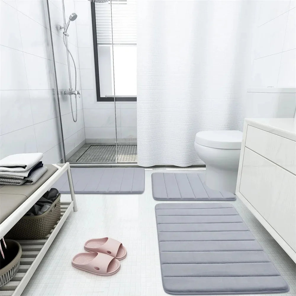 Premium Super Absorbent Memory Foam Bath Mat – Non-Slip, Ultra-Soft Bathroom Rug for Safe & Stylish Home Comfort