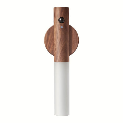Smart Magnetic Wood LED Night Light – Rechargeable Auto PIR Motion Sensor for Kitchen Cabinets & More