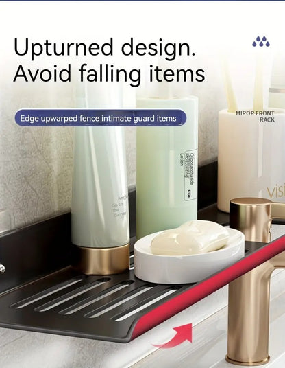 Punch-Free U-Shaped Bathroom Rack – Over-Sink Floating Shelf Organizer