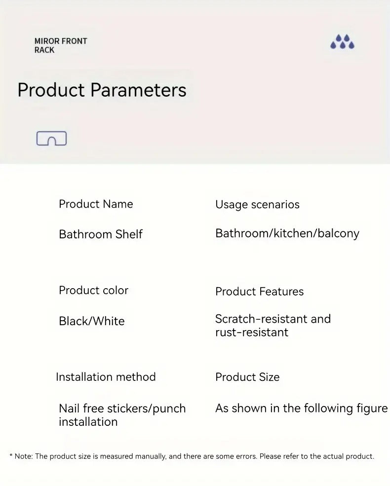 Punch-Free U-Shaped Bathroom Rack – Over-Sink Floating Shelf Organizer