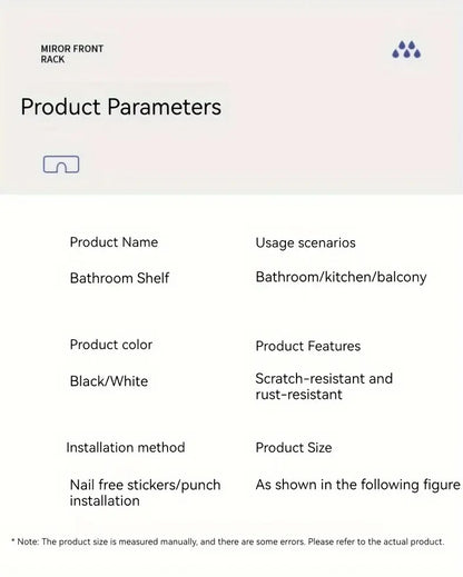 Punch-Free U-Shaped Bathroom Rack – Over-Sink Floating Shelf Organizer